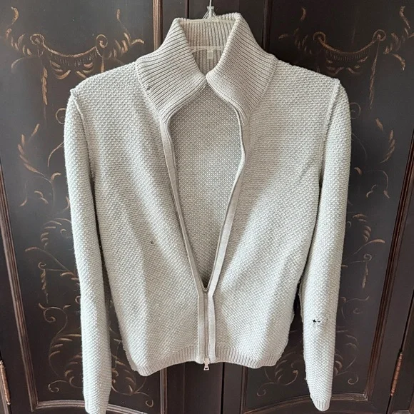 Prada made in Italy vintage gray zipper front sweater cardigan size 42